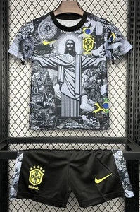 Nike Brazil National Team Youth Soccer Jersey Shorts Jesus Christ 12-24 Youth 28 - Picture 1 of 1
