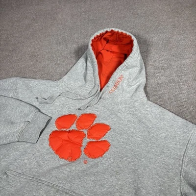 Sudadera con Capucha Vintage Clemson Tigers Hombres XXL Gris Bordado Coliseo Cuadrado Foto 1 de 4