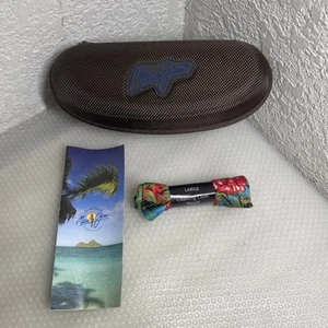 MAUI JIM GRANDE Cremallera Semi Duro Marrón Deportivo GAFAS DE SOL ESTUCHE + BOLSA con MOSQUETÓN - Imagen 1 de 8