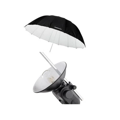 Westcott 7 Feet Parabolic Umbrella, White/Black - Bundle With Flashpoint Streakl - Image 1 of 4