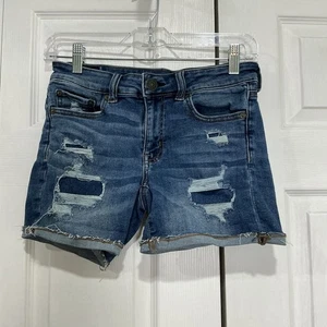 🌷 American Eagle Outfitters Blue Distressed Denim Jeans - Größe 2 - Bild 1 von 4