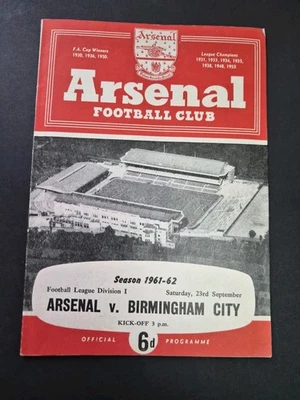 Arsenal v Birmingham City ~ Football League Division 1 1961/62 (SBiSR) F/P - Image 1 of 3