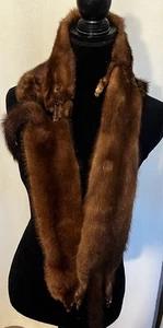 "Bufanda vintage hecha de piel de visón natural, 53""" - Imagen 1 de 10
