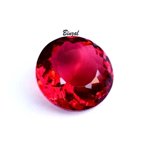 Most Rarest Natural Ruby 52-54 CT Round Cut Blood Red Ruby Loose Gemstone - Picture 1 of 9