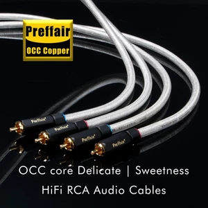 Preffair OCC versilbertes HiFI Verbindungskabel mit goldverriegelbarem Cinchstecker  - Bild 1 von 8