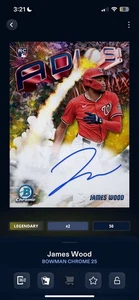 Topps Bunt 25 Digital - Legendary James Wood Adios Gold Rookie Auto Cc50 - Bild 1 von 1