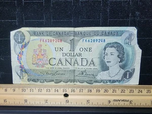 Billete de 1 dólar 1973 Canadá circulado usado gran forma/color Ottawa como nuevo - Imagen 1 de 2