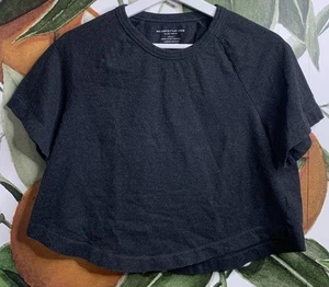 Camiseta recortada de lujo gris de algodón orgánico Majestic Filatures talla 1 US XS - Imagen 1 de 5