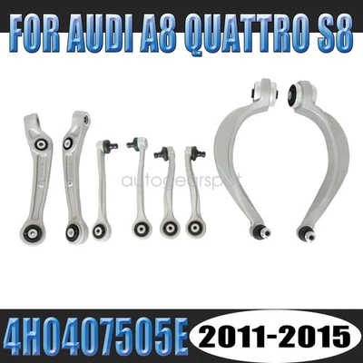 8pcs Front Upper & Lower Control Arm Kit For 09-18 Audi A8 Quattro S8 4H0407505E - Image 1 of 4