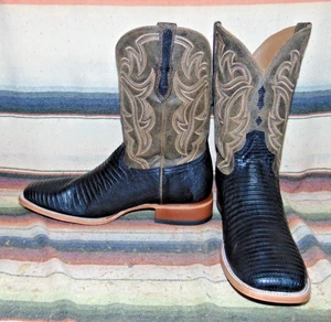 Hombres Rujo The Curtis Marrón Teju Lagarto/Botas de Vaquero de Cuero 14 D Nuevas en Caja - Imagen 1 de 6