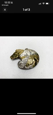 Crumrine 50 YEARS Western Belt Buckle Three Horse Silver Plate on Bronze Leather - Image 1 of 4