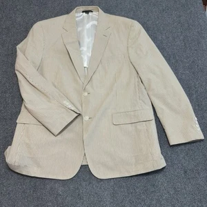 Seersucker Blazer Sport Mantel Jacke 44R Beige Hochzeit Sommer Klassischer Stil - Bild 1 von 8