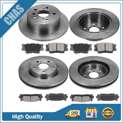 Front And Rear Brake Ceramic Pads & Rotors Kit For 2007-2012 Lexus ES350 Toyota Foto 1 de 4