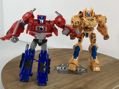 Transformers Bumblebee Cyberverse Adventures Dinobots Cheeta Optimus Prize Sett - Image 1 of 4