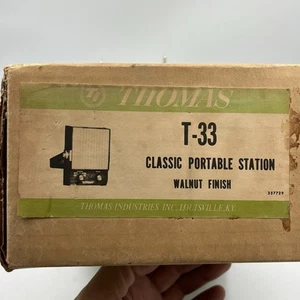 VINTAGE Thomas Industries GEGENSPRECHANLAGE RADIO T-33 WALNUSS schlankes Profil neu im Karton - Bild 1 von 5
