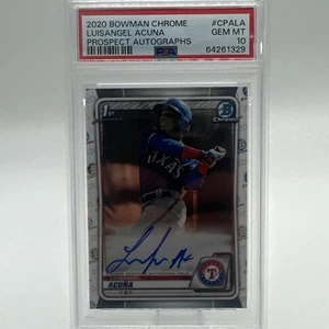 Luisangel Acuna 2020 Bowman Chrome 1st Auto PSA 10 - Picture 1 of 2