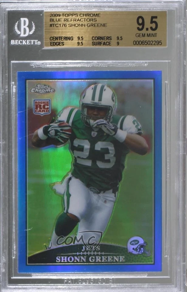 2009 Topps Chrome Blue Refractor Shonn Greene #TC176 BGS 9.5 GEM MINT Rookie RC - Image 1 of 2