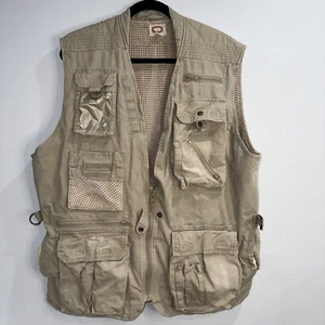 Vintage 80s Banana Republic Safari Vest Sz XL Photography Fish Cargo Hiking Vent - Picture 1 of 10