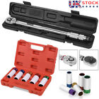 1/2" Drive Ratchet Torque Wrench Spanner 28-210Nm + 5Pcs Wall Thin Impact Socket
