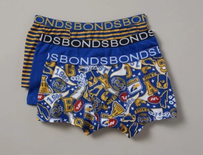 Boys Size 8-10 Genuine BONDS AFL WEST COAST EAGLES pack 3 COTTON trunks NEW  364 - image 1 of 4