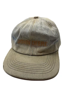 Vintage John Deere K Products blau Denim Druckknopflasche Hut verblasst Distressed Thrashed - Bild 1 von 6