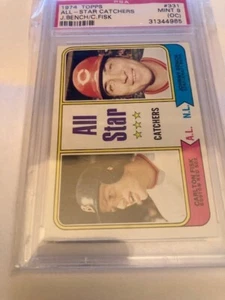 1974 Topps All Star Catchers Bench Fisk PSA 9 #331 - Picture 1 of 3