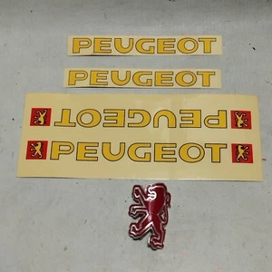 NOS PEUGEOT DECAL - Emblem Head Tube Badges Black Bicycle - Picture 1 of 5