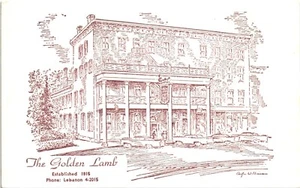 THE GOLDEN LAMB INN & RESTAURANT - LEBANON - OHIO USA - OLD PODTCARD - Picture 1 of 2