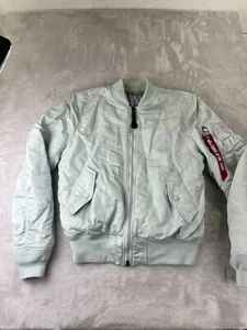 Alpha Industries MA-1 Reversible Bomber Jacket Slim Fit Size Medium Gray - Picture 1 of 16