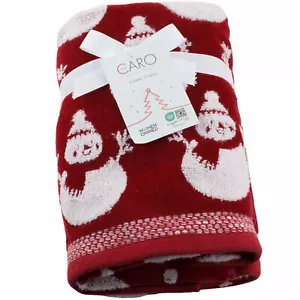 Caro Weihnachten Schneemann Badezimmer Handtücher Set 2 rot weiß - Bild 1 von 1