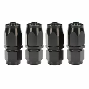 10AN Straight End Swivel Fitting Adapter Fits Braided CPE Fuel Hose Black 4Pcs - Picture 1 of 10