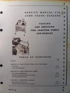 Bomba de inyección de combustible y boquilla para tractor John Deere manual de prueba y servicio SM-2018 - Imagen 1 de 3