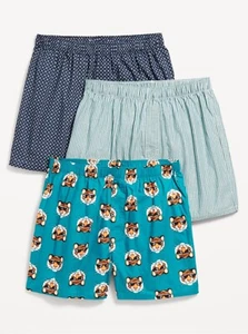 Old Navy Herren 3er Pack Boxershorts 3,75" Schrittlänge Tiger Größe Small Medium Large - Bild 1 von 1