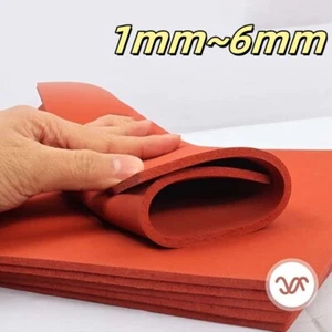 Mat Pad High Temp Thick 1mm~6mmSilicone Sponge Rubber Sheet Red Foam Plate Seal - Picture 1 of 16