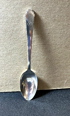 Lunt Sterling Silver Teaspoon William & Mary Monogrammed 18 Grams.         ML - Image 1 of 4