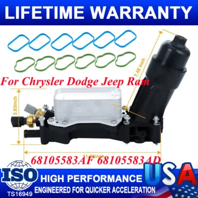 Adaptador de carcasa de filtro de aceite y refrigerante de aceite para Dodge Grand Caravan 2014-2016 3,6 L Foto 1 de 4