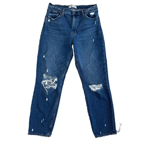 Abercrombie Fitch The Mom High Rise Jeans Damen Gr. 29/8 Blau Ripped Distressed - Bild 1 von 7