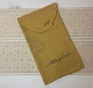 Mezlan Beige Flannel Drawstring Dust Bag Shoe Storage 13" x 7.5" - Picture 1 of 1
