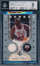 MICHAEL JORDAN 2006-07 UPPER DECK OVATION APPAREL GAME USED JERSEY BGS 9 CARD!