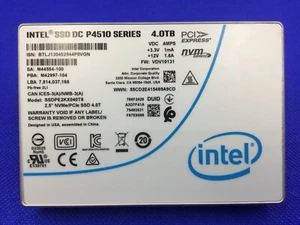 SSDPE2KX040T8 DC P4510 Series 4TB U.2 NVMe PCIe 2.5'' SSD SSDPE2KX040T801 - Picture 1 of 2
