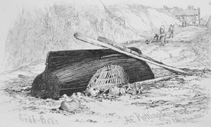 KRABBENBOOT bei Rottingdean England - 1830 Original Radierung von Cooke - Bild 1 von 2
