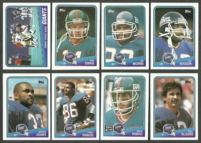 1988 Topps New York Giants 16 card Team Set Phil Simms Lawrence Taylor J. Morris - Image 1 of 2