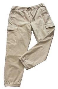 Cargo Athleisure Joggers Pant Men’s Size XL Taupe Drawstring Forever 21 NEW TAGS - Picture 1 of 11