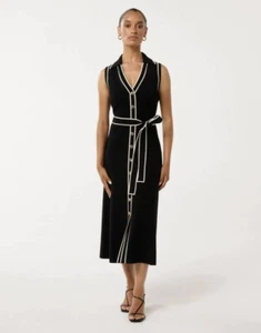 BNWT Forever New Adeline Sleeveless Black Knit Midi Dress Size 6 RRP $170 Event - Picture 1 of 5