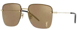SAINT LAURENT Sunglasses SL 312 M 006 Gold Brown 58 mm Women's - Picture 1 of 4