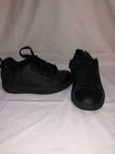 **DC Kids Court Graffik Skate Shoes, Little Boy's Size 2 - Black - Picture 1 of 9