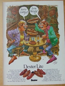 1980 DEXTER LITE SCHUHE Cartoon Vintage Kunstdruck Anzeige - Bild 1 von 1