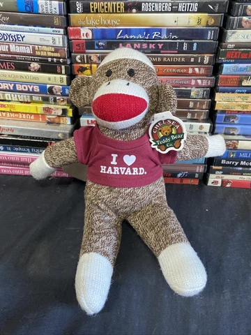 Harvard  University Chelsea Teddy Bear Co. Sock Monkey - New with Tags Cover