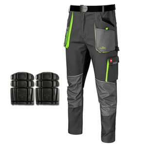 Heavy Duty MENS WORK TROUSERS Knee Pad Cargo Combat Multi Pocket STRETCH SLIM - Picture 1 of 6
