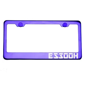 Purple Chrome License Plate Frame ES300H Laser Etched Metal Screw Cap - Picture 1 of 8